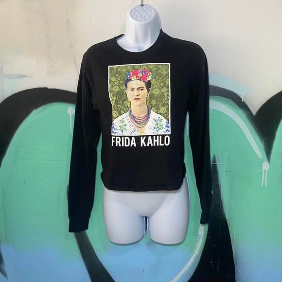Black frida kahlo crewneck top - Picture 1 of 3